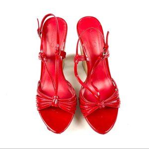 ALDO Red Cork Wedge Sandals size 36 us 5.5